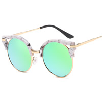 Fashion Sunglasses, PC Plastic, with PC plastic lens & Resin & Tibetan Style, gold color plated, Unisex, more colors for choice, 143x49x138mm, Sold By PC