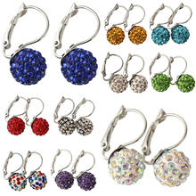 Zinc Alloy Lever Back Earring platinum color plated with rhinestone lead & cadmium free Sold By Pair
