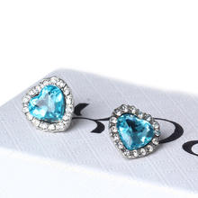 Zinc Alloy Stud Earring with Crystal Heart platinum color plated faceted & with rhinestone lead & cadmium free Sold By Pair