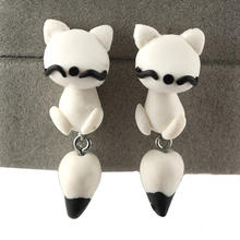 Polymer Clay Split Earring, Fox, detachable, lead & cadmium free, 65mm, Sold By Pair