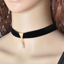 Fashion Choker Necklace Cloth with Zinc Alloy with 5cm extender chain 350mm Sold Per Approx 13.5 Inch Strand
