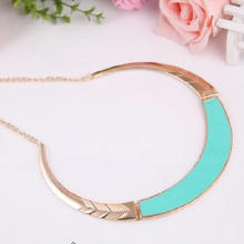 Zinc Alloy Jewelry Necklace gold color plated oval chain & for woman & enamel lead & cadmium free Sold Per Approx 14.5 Inch Strand