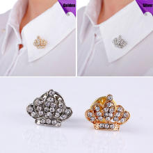 Rhinestone Brooch, Tibetan Style, Crown, plated, with rhinestone, more colors for choice, lead & cadmium free, 18x15mm, Sold By PC