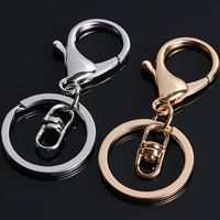 Zinc Alloy Key Clasp with iron ring Donut plated lead & cadmium free 30mm Sold By Bag
