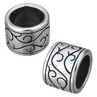 Stainless Steel Large Hole Beads, Rondelle, blacken, 12x9x12mm, Hole:Approx 8.5mm, 10PCs/Lot, Sold By Lot