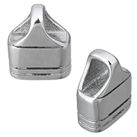 Stainless Steel End Caps, original color, 11x13.50x6mm, Hole:Approx 4x5mm, 4mm, 10PCs/Lot, Sold By Lot