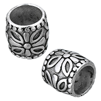 Stainless Steel Large Hole Beads, Column, blacken, 13x12.50x13mm, Hole:Approx 9mm, 10PCs/Lot, Sold By Lot
