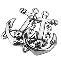 Stainless Steel Pendants, Anchor, nautical pattern & blacken, 20x26x4mm, Hole:Approx 2mm, 10PCs/Lot, Sold By Lot