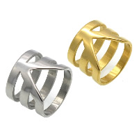 El anillo de dedo unisex, acero inoxidable, chapado, unisexo & diverso tamaño para la opción & hueco, más colores para la opción, 16mm, Vendido por UD