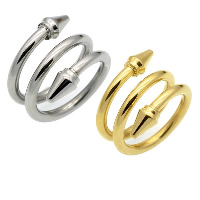 Unisex Finger Ring, Stainless Steel, plated, different size for choice, more colors for choice, 16mm, 2.5mm, 5mm, Sold By PC