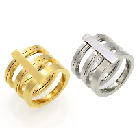 Unisex Finger Ring, Stainless Steel, plated, different size for choice, more colors for choice, 15mm, Sold By PC