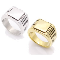 El anillo de dedo unisex, acero inoxidable, Cuadrado, chapado, unisexo & diverso tamaño para la opción & ennegrezca, más colores para la opción, 13mm, Vendido por UD