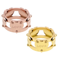 Unisex Finger Ring Stainless Steel word love plated 11mm Sold By PC