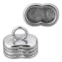 Stainless Steel End Caps, blacken, 13x12x8mm, Hole:Approx 4mm, Inner Diameter:Approx 10x6mm, 10PCs/Lot, Sold By Lot