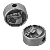 Grânulos de European de aço inoxidável, Rondelle, escurecer, 10.50x10.50x5mm, Buraco:Aprox 2mm, 10PCs/Lot, vendido por Lot