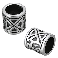 Stainless Steel Large Hole Beads Column blacken 11.50mm Approx 9mm Sold By Lot