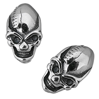 Stainless Steel Beads, Skull, blacken, 8x13x7mm, Hole:Approx 2mm, 10PCs/Lot, Sold By Lot