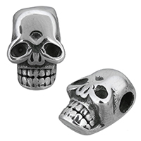 Stainless Steel Beads Skull blacken Approx 3mm Sold By Lot