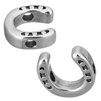 Perlas de acero inoxidable, Letra U, ennegrezca, 10x9.50x3mm, agujero:aproximado 1.8mm, 10PCs/Grupo, Vendido por Grupo