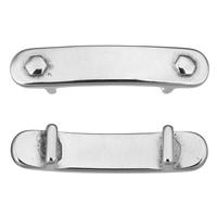 Stainless Steel Bracelet Finding, double-hole, original color, 37x8x7mm, Hole:Approx 5x2mm, 10PCs/Lot, Sold By Lot