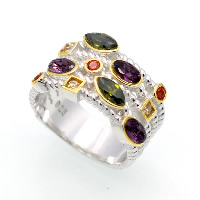 Unisex Finger Ring Cupronickel with Crystal plated & faceted & with rhinestone Sold By PC