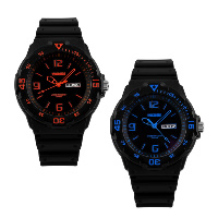 Мужские ювелирные часы SKmei®, пластик, с Силикон & цинковый сплав, Платиновое покрытие платиновым цвет, Мужский & водонепроницаемый, Много цветов для выбора, 43x46mm, длина:Приблизительно 10 дюймовый, продается PC
