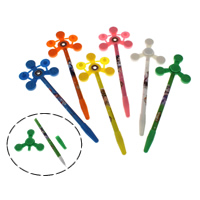 Fidget Pen, Plastic, met Zinc Alloy, gemengde kleuren, 6.50x19.50x8mm, 12pC's/box, Verkocht door box