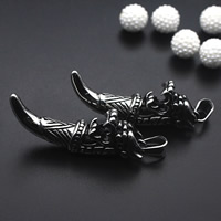 Titanium Steel Pendants Wolf Tooth blacken Approx 3-5mm Sold By PC