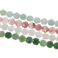 Gemstone Jewelry Beads, Flower, different materials for choice, 12x12x5-13x13x5mm, Hole:Approx 1mm, Approx 33PCs/Strand, Sold Per Approx 15 Inch Strand