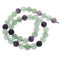 Perles bijoux en pierres gemmes, La fluorite verte, Rond, normes différentes pour le choix, Trou:Environ 1mm, Environ 38PC/brin, Vendu par Environ 15 pouce brin