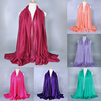 Silke tørklæde, imitation Silk, Rektangel, flere farver til valg, 180x90cm, 2Strands/Bag, Solgt af Bag