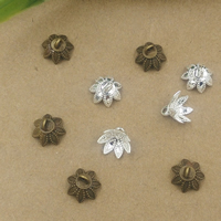 Brass Bead Cap, Flower, plated, more colors for choice, nickel, lead & cadmium free, 9mm, Hole:Approx 2mm, 100PCs/Bag, Sold By Bag