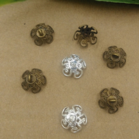 Brass Bead Cap, Flower, plated, more colors for choice, nickel, lead & cadmium free, 10mm, Hole:Approx 2mm, 100PCs/Bag, Sold By Bag