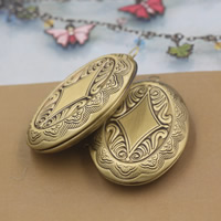 Brass Locket Pendants, Flat Oval, plated, more colors for choice, nickel, lead & cadmium free, 24x41x9mm, Hole:Approx 1.5mm, 10PCs/Bag, Sold By Bag