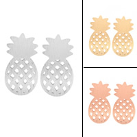 Brass Stud Earring, Pineapple, plated, more colors for choice, nickel, lead & cadmium free, 10mm, Sold By Pair