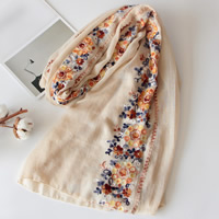 Tela de algodón bufanda y mantón, Rectángular, bordado, más colores para la opción, 180x100cm, Vendido por Sarta