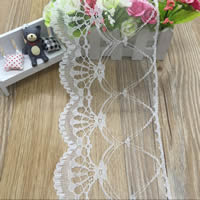 Lace Trim & Ribbon white nickel lead & cadmium free 135mm Sold By Lot