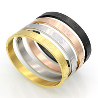 Stainless Steel Bangle, plated, Unisex & different size for choice, more colors for choice, Sold By PC
