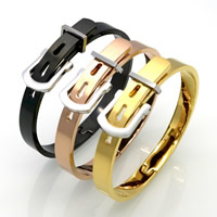acier inoxydable bracelet ordinaire, Placage, unisexe & réglable, plus de couleurs à choisir, 8mm, Diamètre intérieur:Environ 58x49mm, Vendu par PC