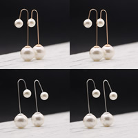 Zinc Alloy Earring with ABS Plastic Pearl plated lead & cadmium free 14mm Sold By Pair