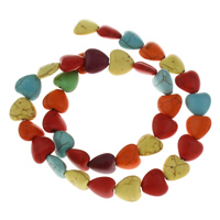 Türkis Perlen, Synthetische Türkis, Herz, verschiedene Größen vorhanden, gemischte Farben, 10mm, Bohrung:ca. 1mm, Länge:ca. 15.5 ZollInch, verkauft von Tasche