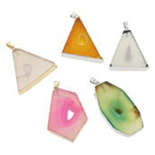 Agate Jewelry Pendants Mixed Agate with Zinc Alloy plated mixed 14- Approx Sold By Bag