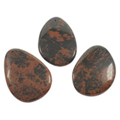 Obsidiana mogno pingente, misto, 42x56x7-44x61x7mm, Buraco:Aprox 1.5mm, 5PCs/Bag, vendido por Bag