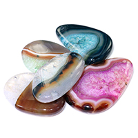 Pingentes de joias de ágata, natural & estilo druzy & misto, 33-40x51-62x8-11mm, 10PCs/Lot, vendido por Lot