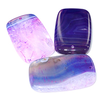 Agate Jewelry Pendants, natural & mixed, 33-36x52-57x9-10mm, 10PCs/Lot, Sold By Lot
