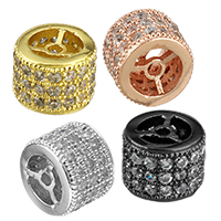 Brass Spacer Beads Rondelle plated micro pave cubic zirconia nickel lead & cadmium free Approx 1mm Sold By Lot