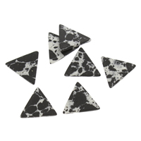 Perline in turchese, turchese sintetico, Triangolo, non forato, nero, 20x17x2mm, 5PC/borsa, Venduto da borsa