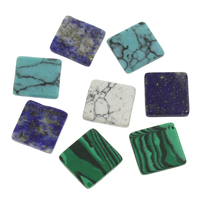 Grânulos de gemstone jóias, misto de pedras semi-preciosas, misto & não porosa, 12x13x2mm, 5PCs/Bag, vendido por Bag