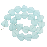 Aquamarine Beads, Heart, March Birthstone, 18x17x7mm, Hole:Approx 1mm, Approx 23PCs/Strand, Sold Per Approx 14.5 Inch Strand