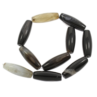 Natural Black Agate Beads, 13x38mm, Hole:Approx 1mm, Approx 10PCs/Strand, Sold Per Approx 14.5 Inch Strand